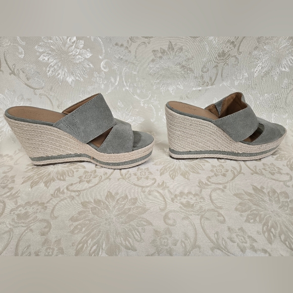 Crown Vintage Womens CV-Erasin Leather Espadrille Wedge Sandal Bayleaf Size 10 - Picture 5 of 9